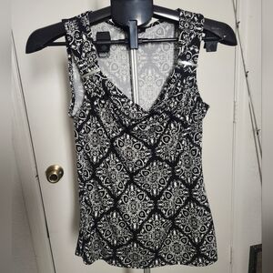 White House Black Market Black and White Tank